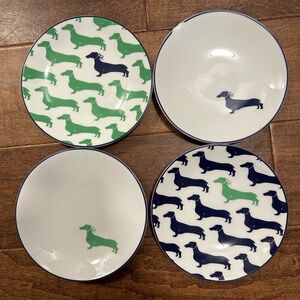 Kate Spade Lenox Wickford Dachshund Dog Mini Dessert Plates Set